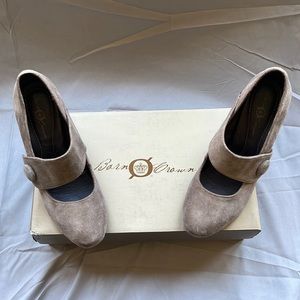 Born Crown taupe suede 4 inch wedges